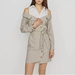 Maje Redwan Checked Woven Dress
